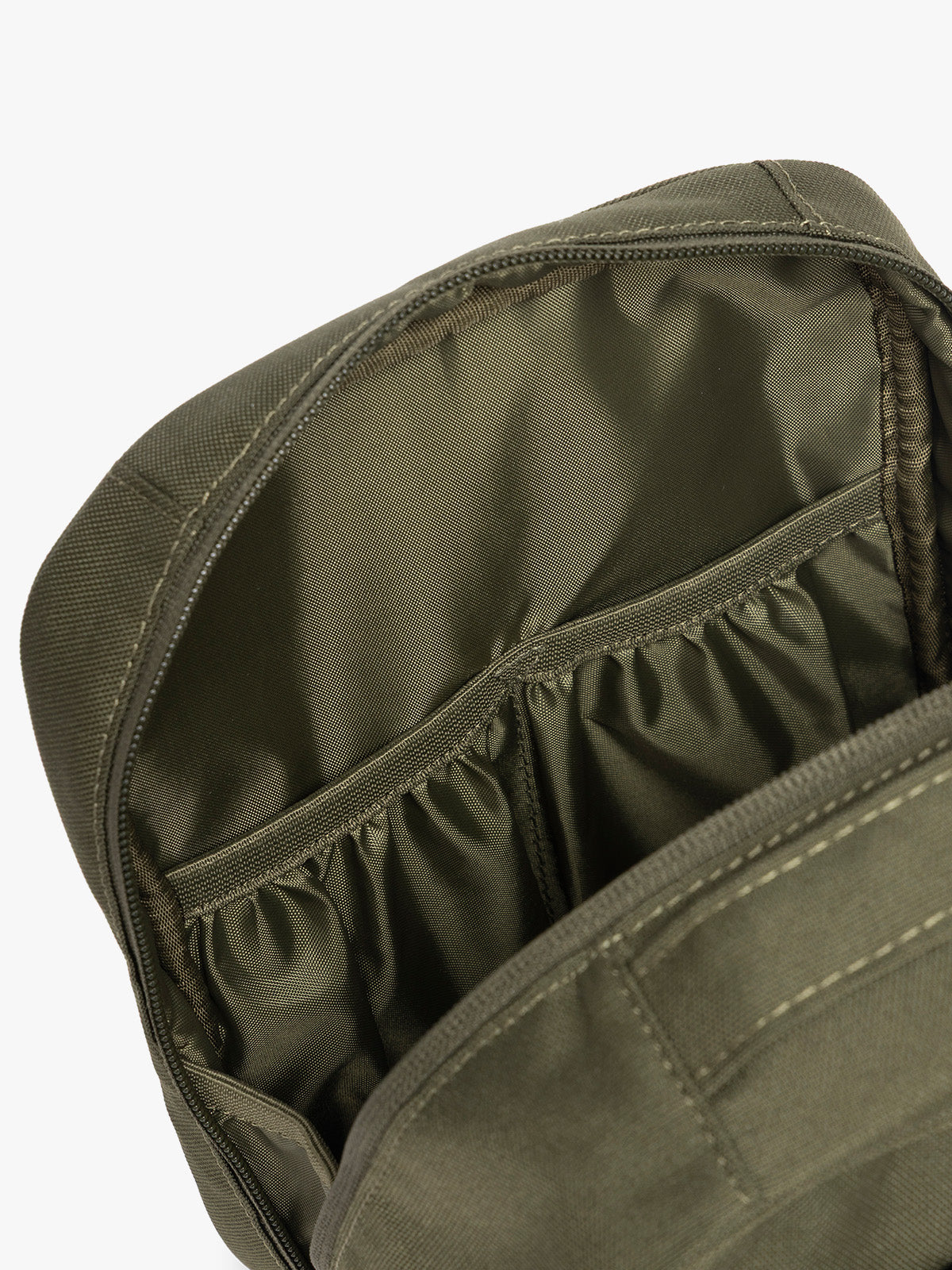Interior of CALPAK Everything Cube in dark green MOSS; ACE2401-MOSS