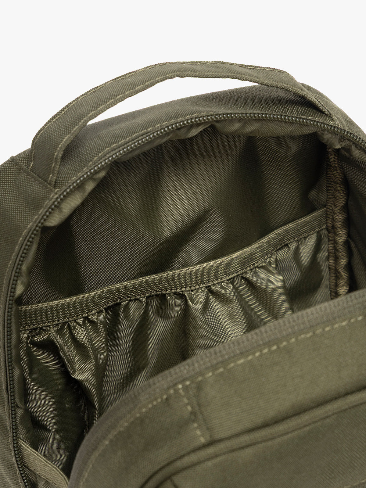 Interior of CALPAK Everything Cube in dark green MOSS; ACE2401-MOSS