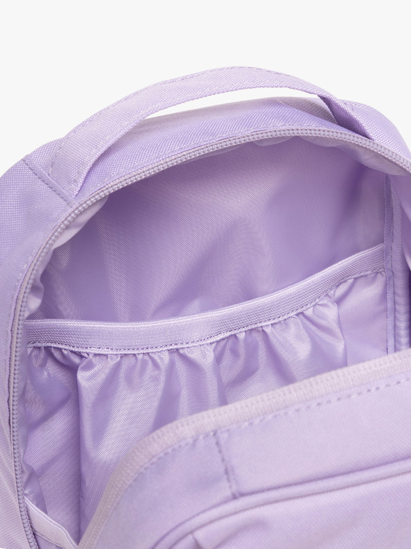Interior of CALPAK Everything Cube in light purple Orchid