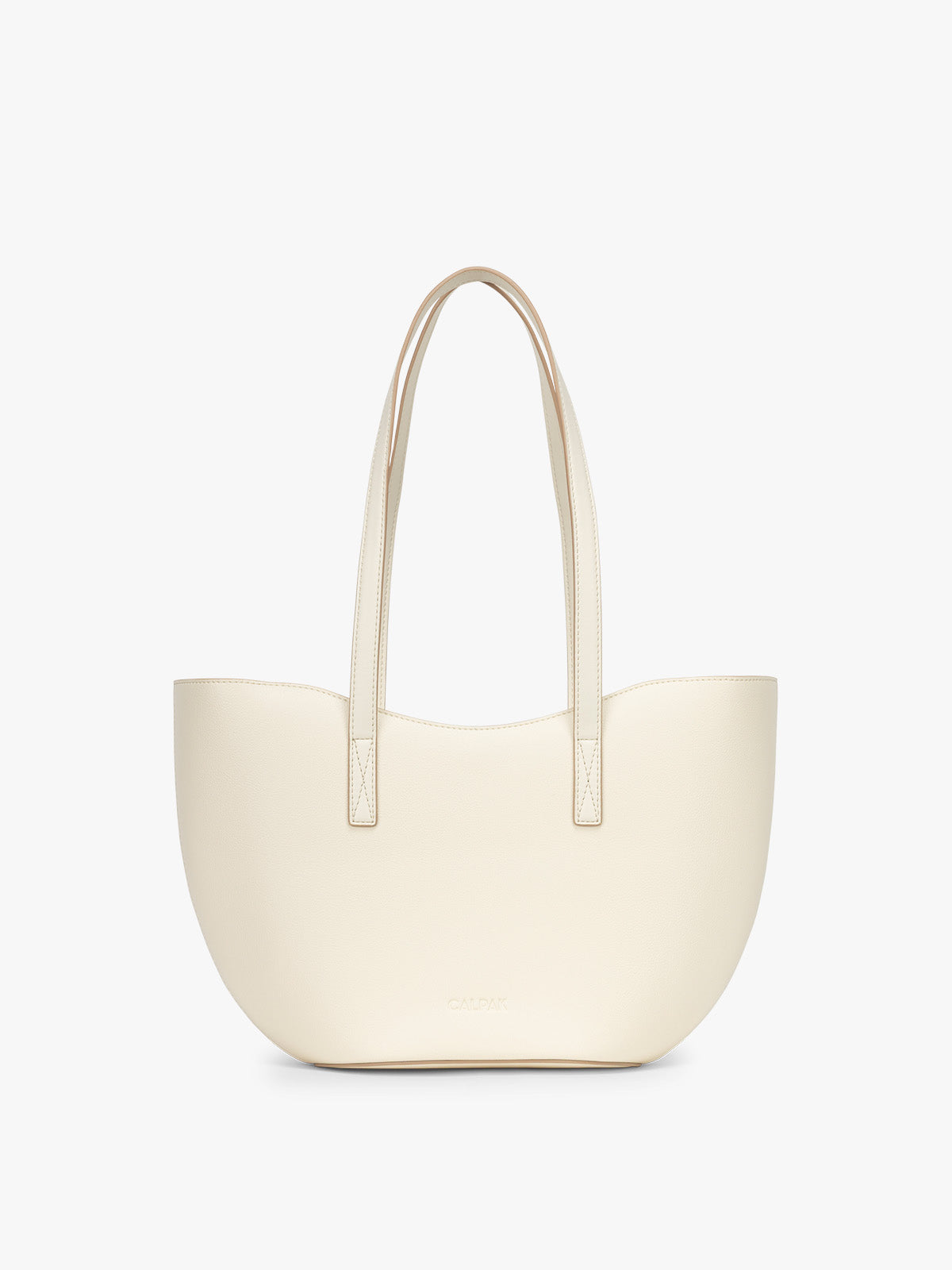CALPAK Haven Tulip Tote in beige Buttercream; AHP2601-BUTTERCREAM