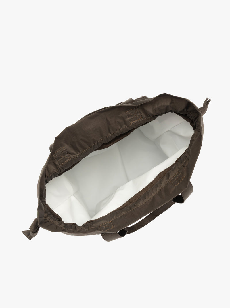 Interior view of CALPAK Insulated Lunch bag brown Mushroom