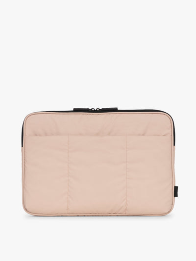 CALPAK Luka 17-in Padded Laptop Sleeve in light pink Rose Quartz with puffy exterior; ALD2501-ROSE-QUARTZ view 1