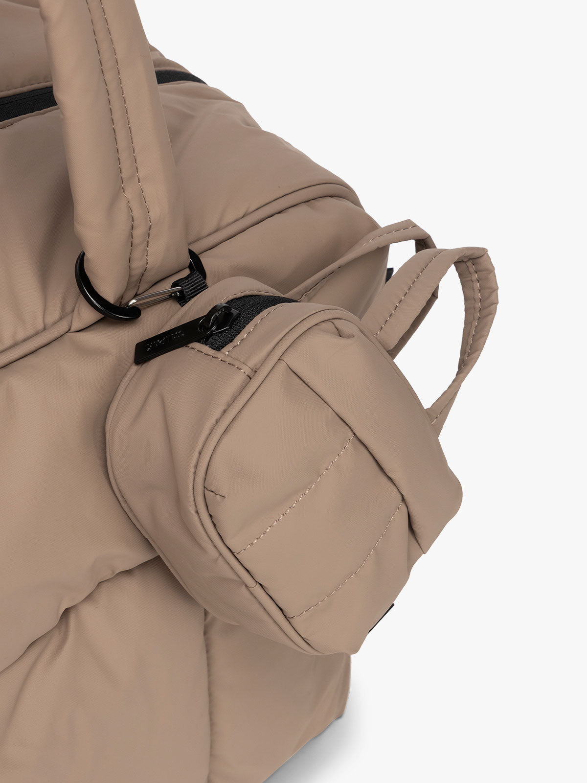 Luka Duffel Zip Bag Charm in Chocolate | CALPAK