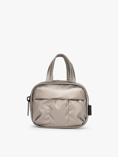 CALPAK Luka Duffel Zip Bag Charm in dark silver Gunmetal; ALK2501-GUNMETAL view 1