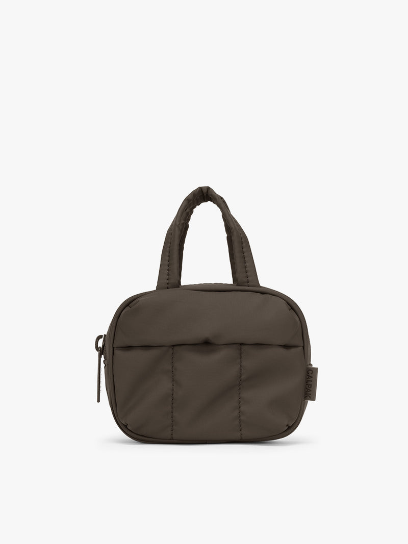 CALPAK Luka Duffel Zip Bag Charm in brown Mushroom
