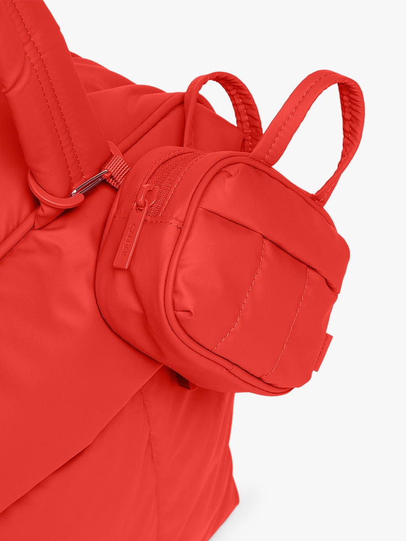Attached CALPAK Luka Duffel Zip Bag Charm in red Tomato