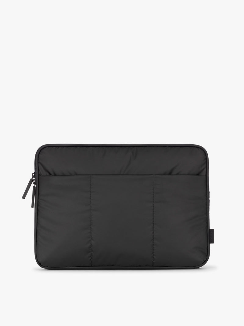 CALPAK Luka 14" Padded Laptop Sleeve with soft, puffy exterior in matte black