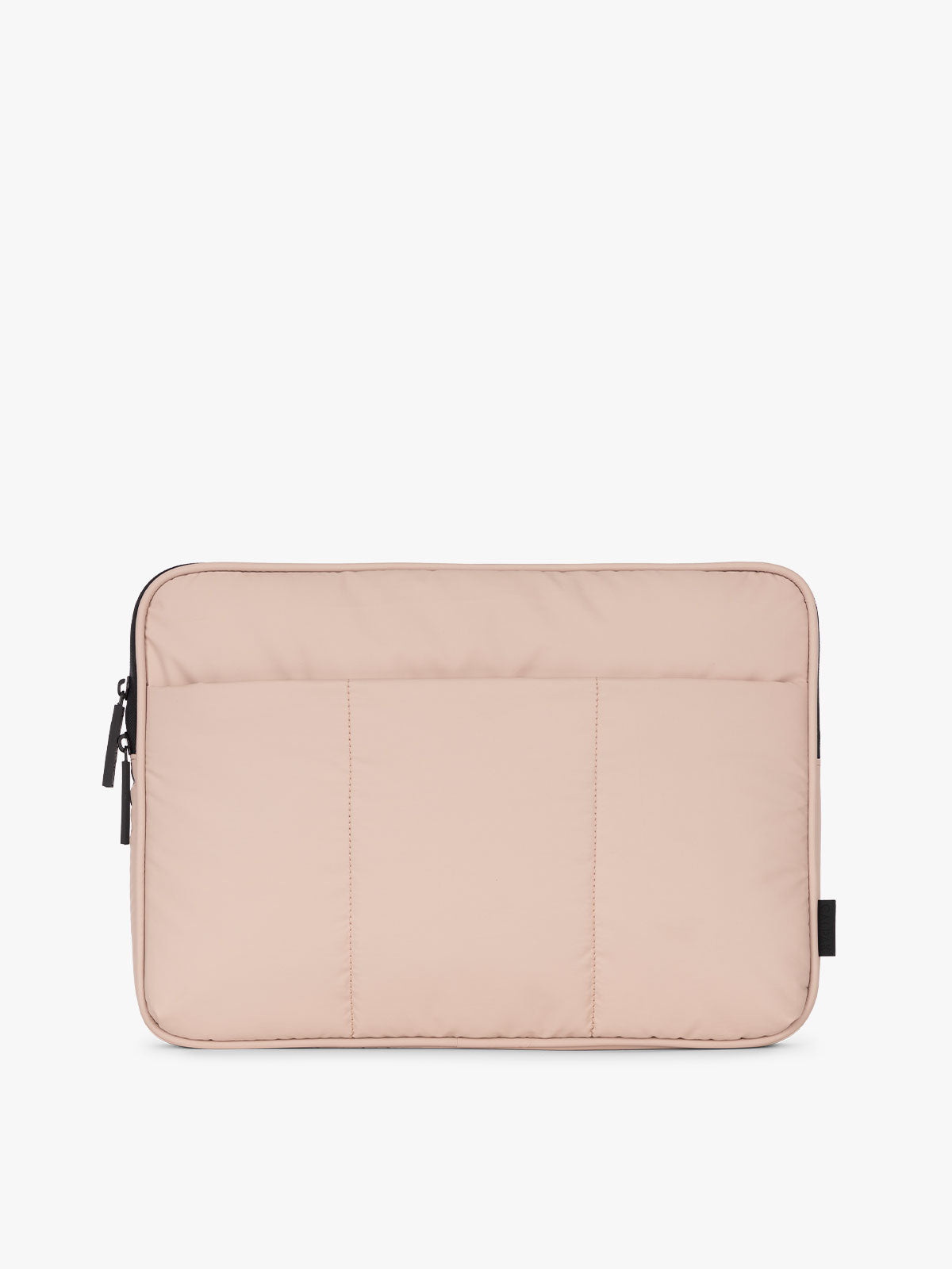 CALPAK Luka 14" Padded Laptop Sleeve with soft, puffy exterior in rose quartz; ALL2401-ROSE-QUARTZ