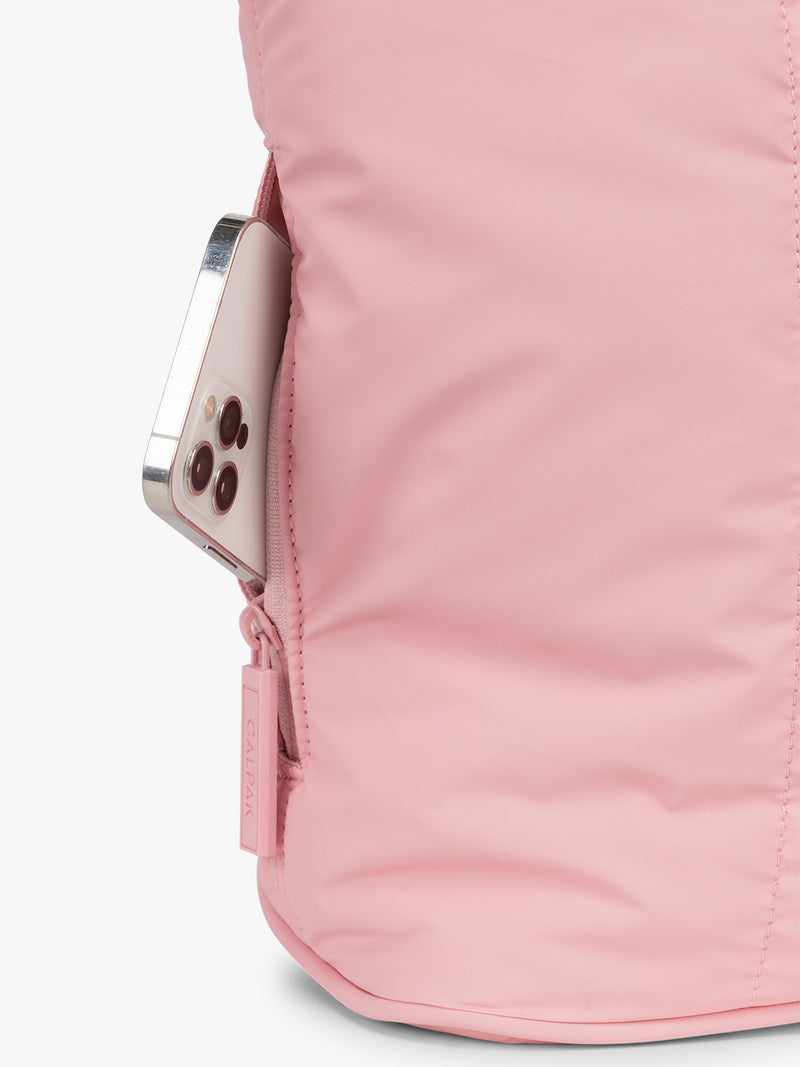 CALPAK Luka Mini Tote in pink Blossom side pocket