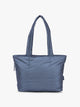 CALPAK Luka Mini Tote in metallic dark blue material in Metallic Indigo; ALM2401-METALLIC-INDIGO