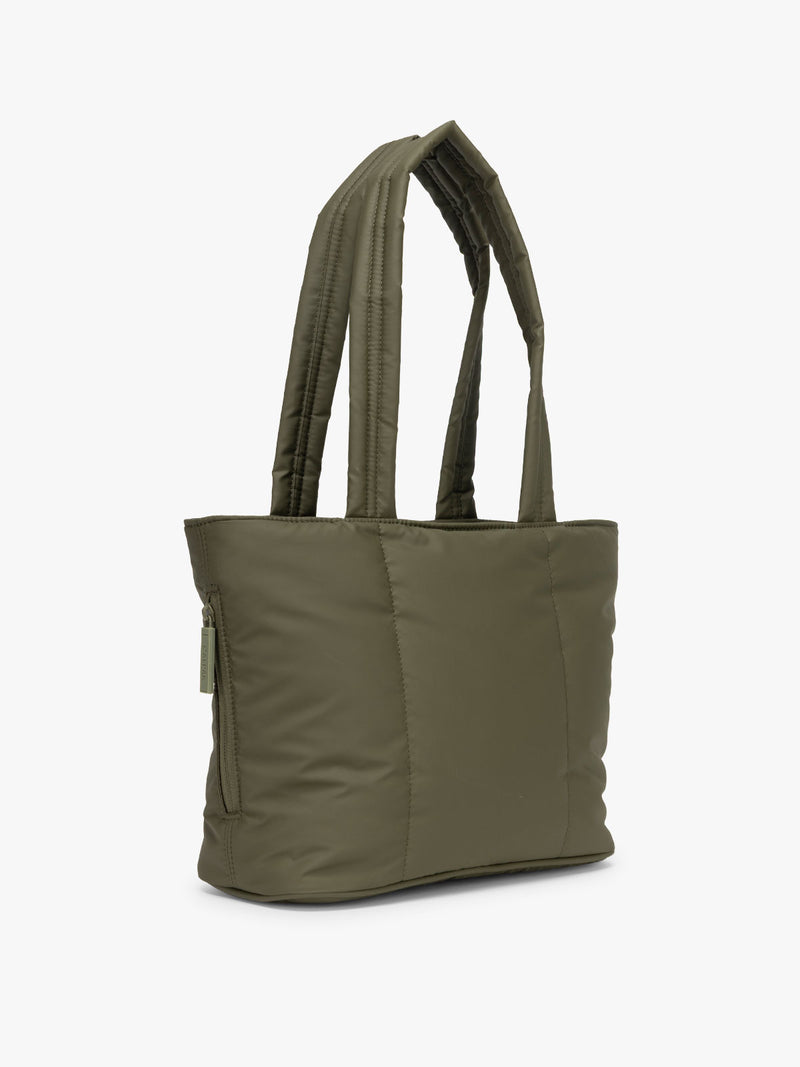 CALPAK Luka Mini Tote in dark green Pine side view