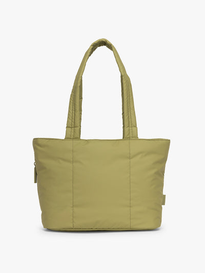 CALPAK Luka Mini Tote in green Pistachio on a white background; ALM2401-PISTACHIO view 1