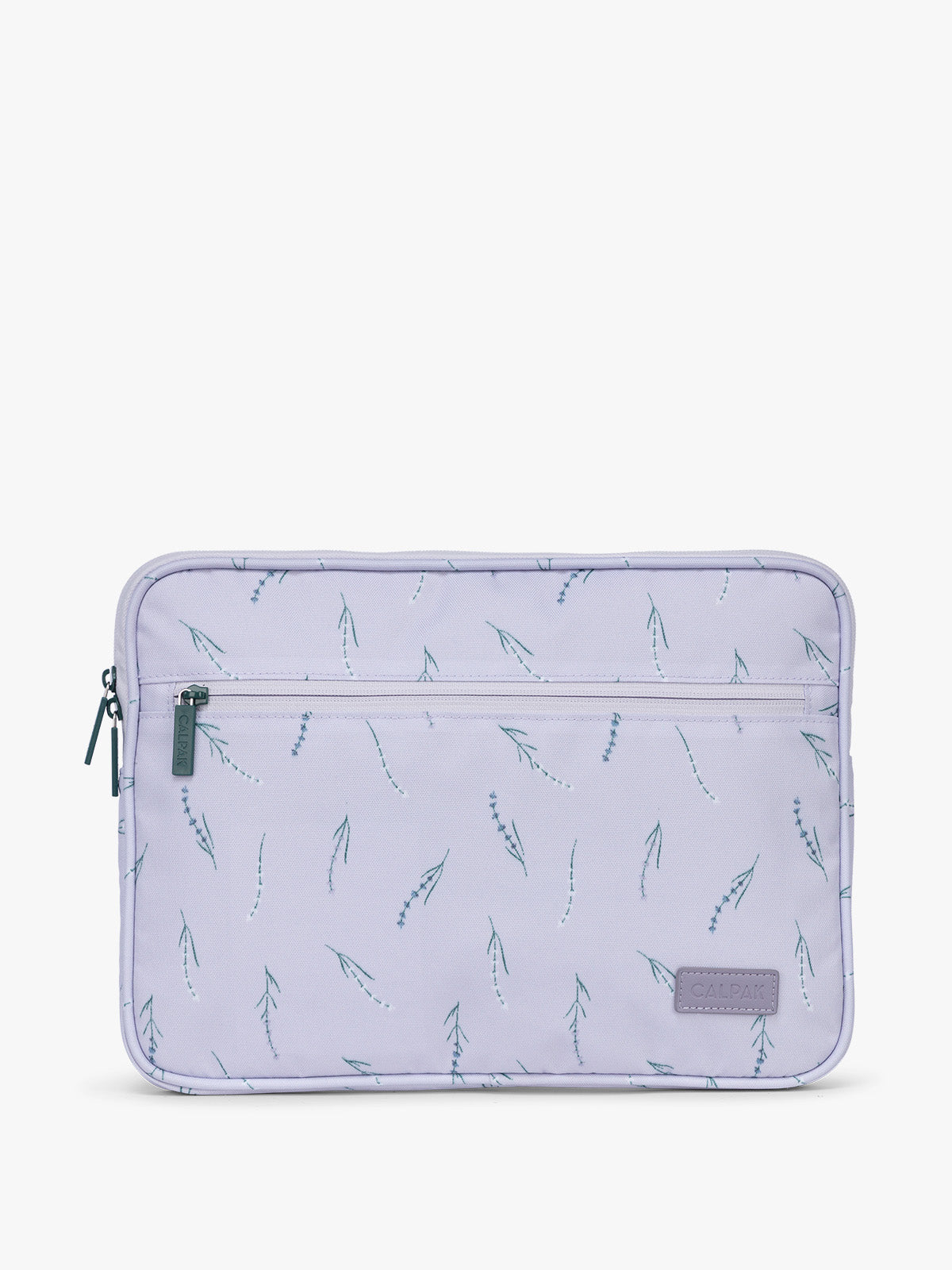 CALPAK Padded Laptop Sleeve 13" in light purple with lavender print Lavender Bloom; ALP2213-LAVENDER-BLOOM