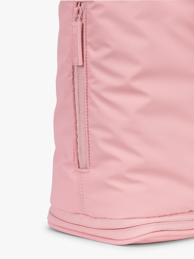 CALPAK Luka Expandable Tote Bag in pink Blossom side pocket