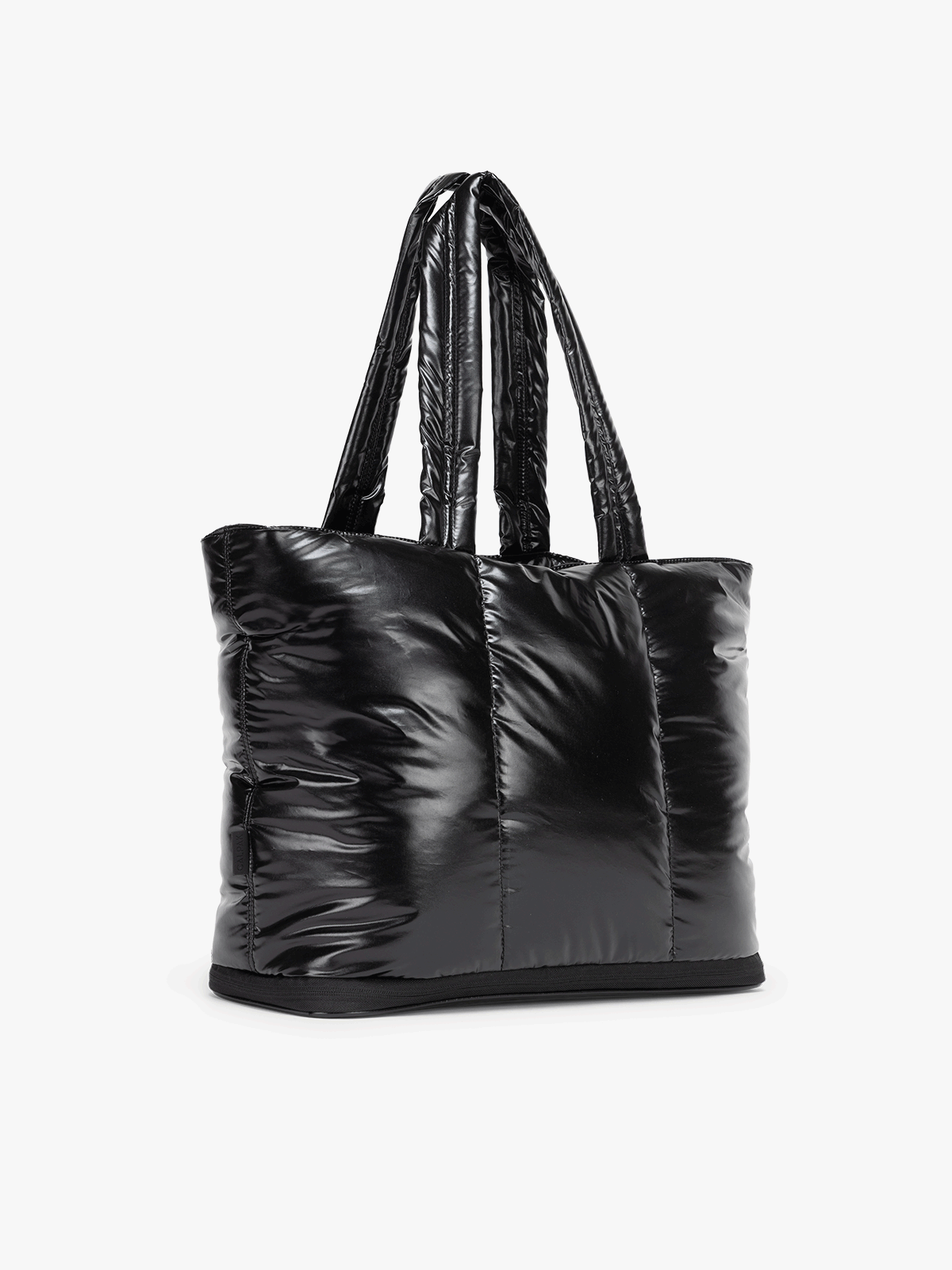 Gif of CALPAK Luka Expandable Tote in Glazed Black; ALT2201-GLAZED-BLACK