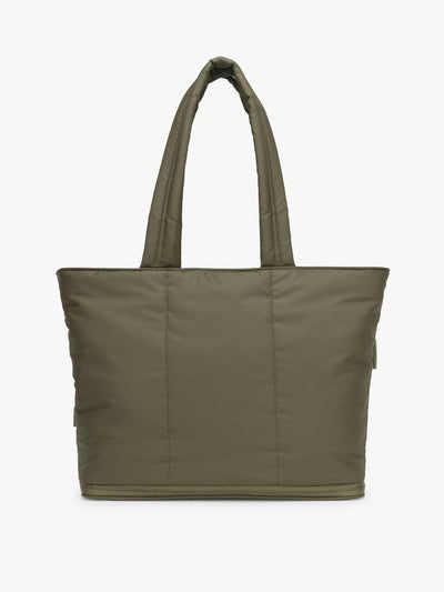 CALPAK Luka Expandable Tote bag in dark green; ALT2201-PINE view 1