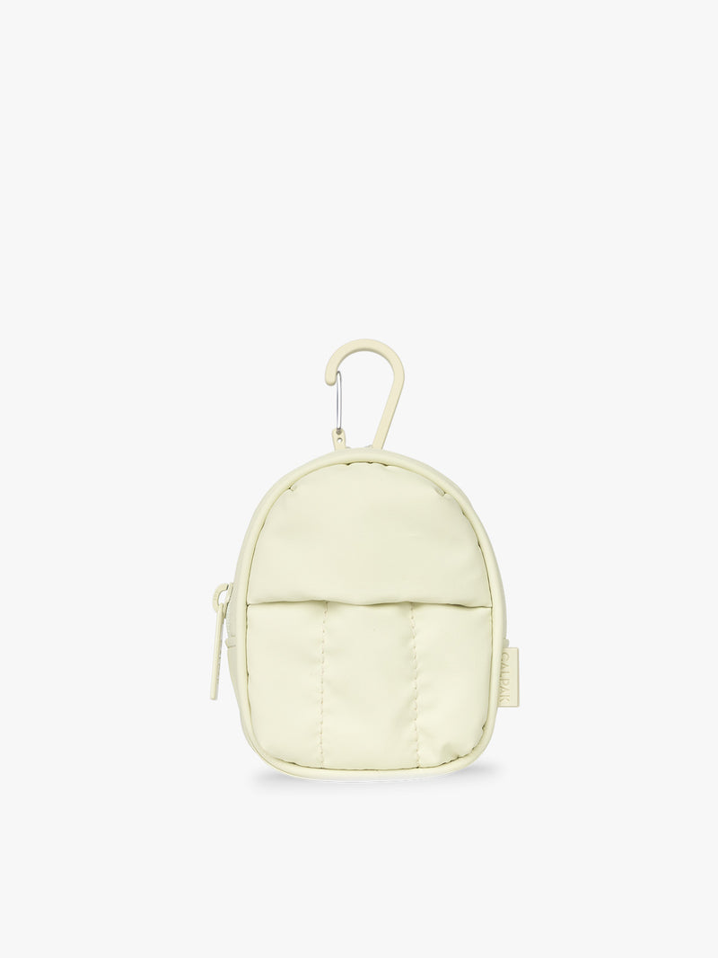 CALPAK Luka Backpack Zip Bag Charm in light green Celadon