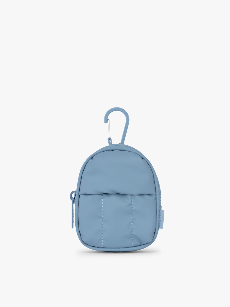 CALPAK Luka Backpack Zip Bag Charm in light blue French Blue