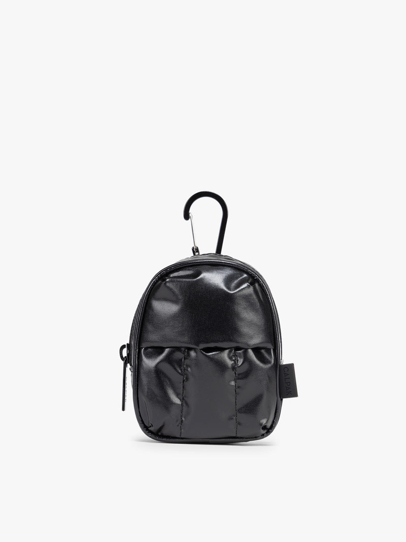 CALPAK Luka Backpack Key Pouch in Glazed Black on a white background