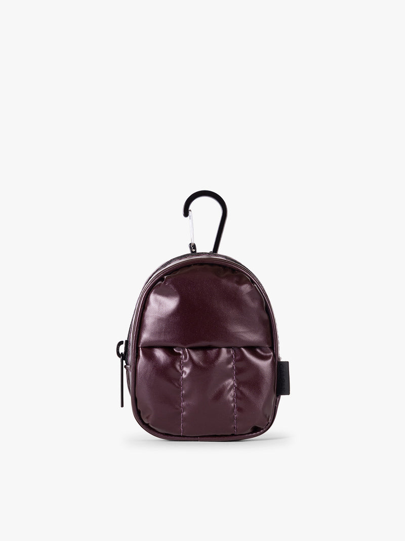 CALPAK Luka Backpack Key Pouch in maroon Glazed Dark Cherry on a white background