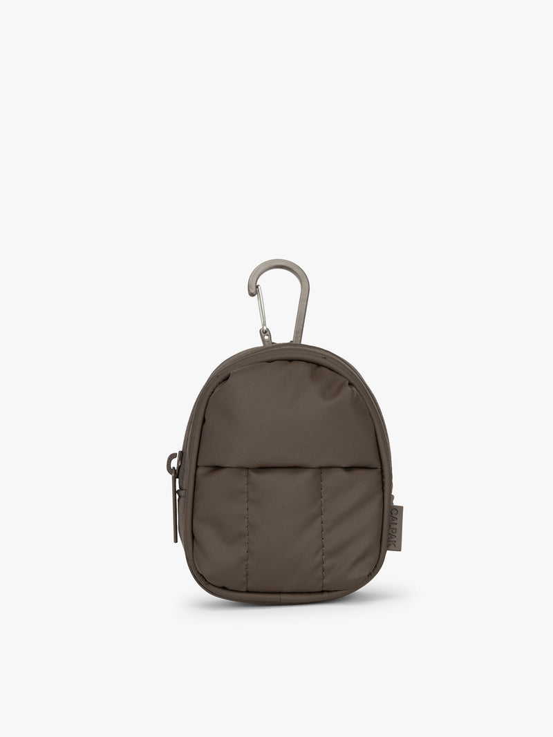 CALPAK Luka Backpack Zip Bag Charm in brown Mushroom