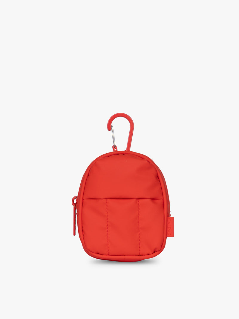 CALPAK Luka Backpack Zip Bag Charm in red Tomato