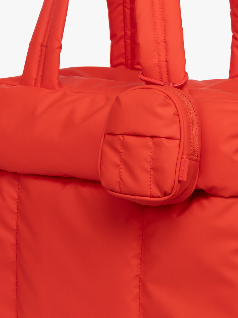 Attached CALPAK Luka Backpack Zip Bag Charm in red Tomato