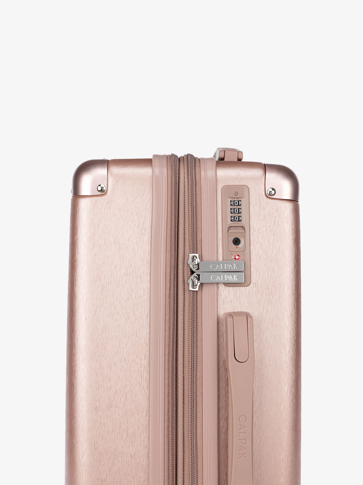 CALPAK Ambeur: 2 piece lightweight rose gold Ambeur hard shell luggage with TSA lock; LAM2000-ROSE-GOLD