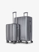 CALPAK Ambeur 2 piece lightweight expandable copper hard shell luggage set with carry-on in gunmetal; LAM2000-GUNMETAL