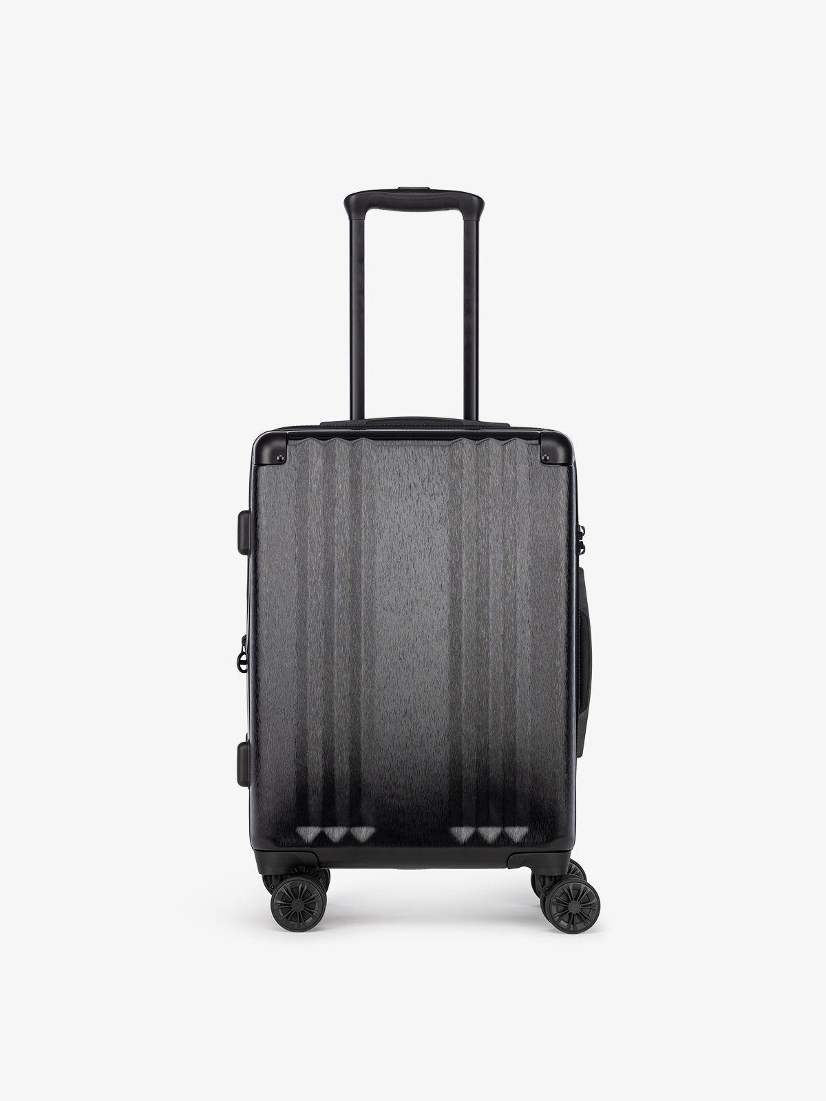 black CALPAK Ambeur hard shell rolling carry on suitcase as a part of a luggage set; LAM3000-BLACK