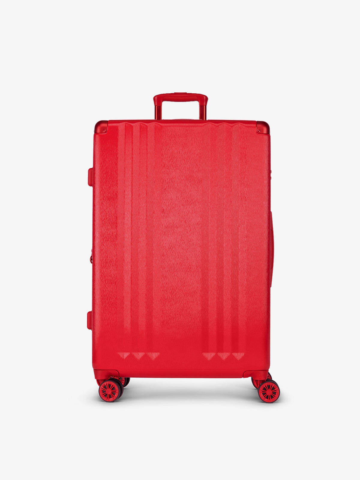 CALPAK lightweight large hardshell luggage part of Ambeur 3 piece luggage set in metallic red; LAM3000-METALLIC-RED