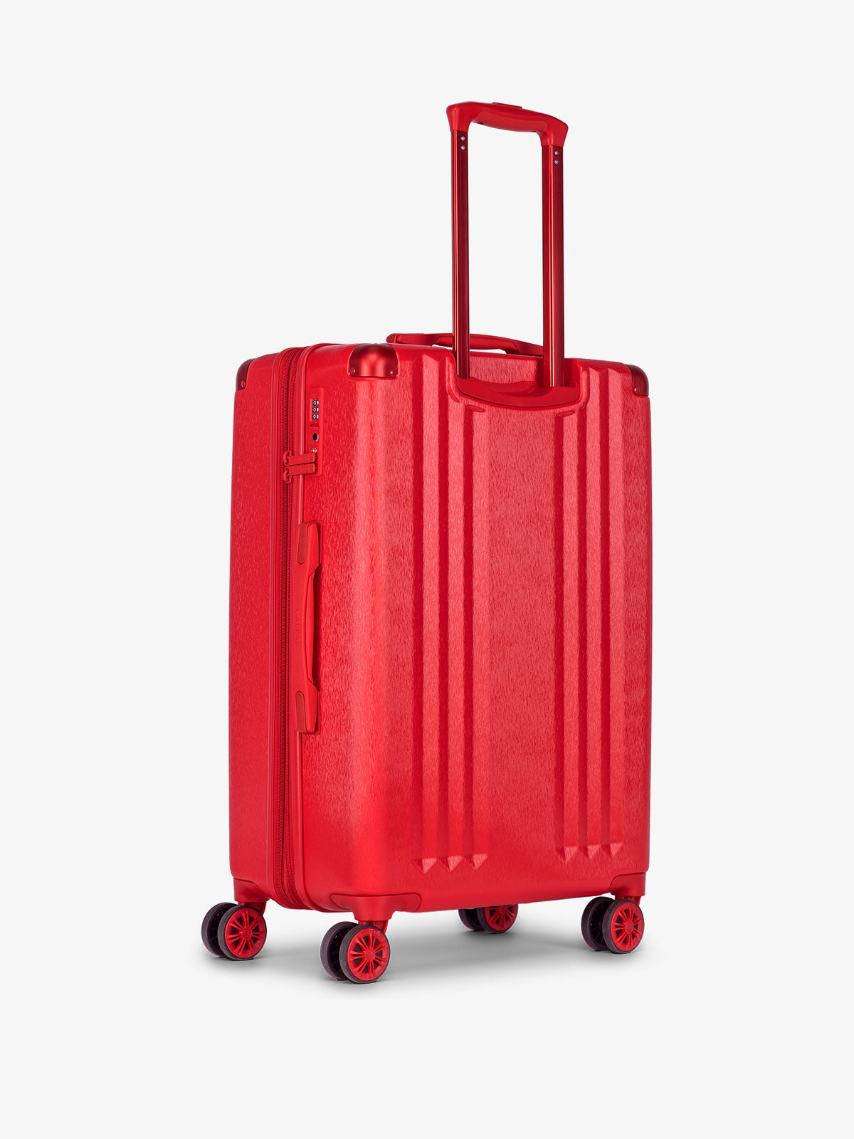 CALPAK Ambeur medium 26 inch hard shell rolling suitcase in metallic red; LAM1024-METALLIC-RED
