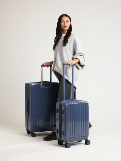 CALPAK Ambeur 2pc Luggage in dark blue Metallic Indigo ; LAM2000-INDIGO view 2