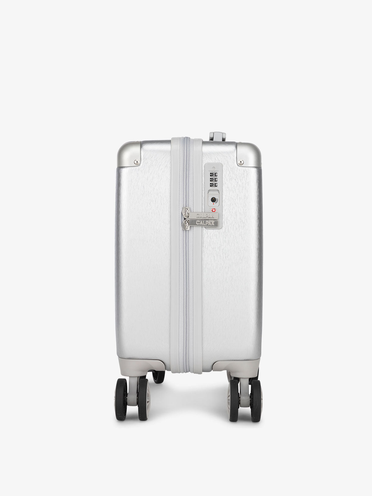 CALPAK Ambuer small suitcase carry on with TSA lock in silver; LAM1014-SILVER
