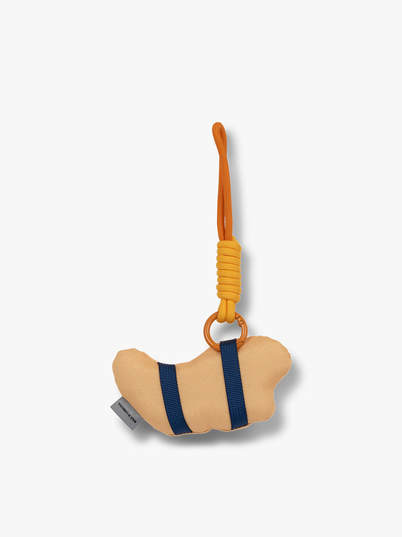 CALPAK Kids Pluffy Bag Charm brown Dog on tan plush back view