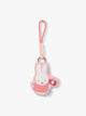Plush Miffy x CALPAK Pluffy Bag Charm keychain with a pink border and Miffy holding a camera on a white background; APLF2501-MIFFY-MAKES-MEMORIES