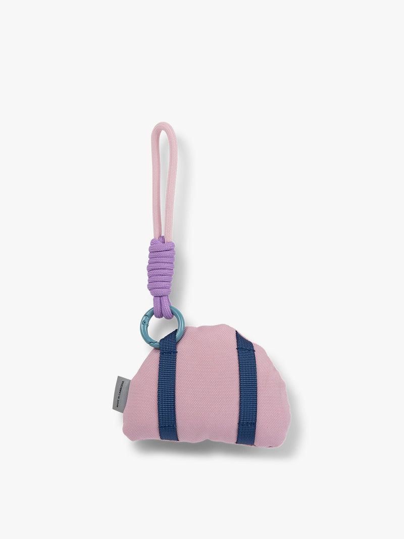 CALPAK Kids Pluffy Bag Charm colorful Rainbow on pink plush back view