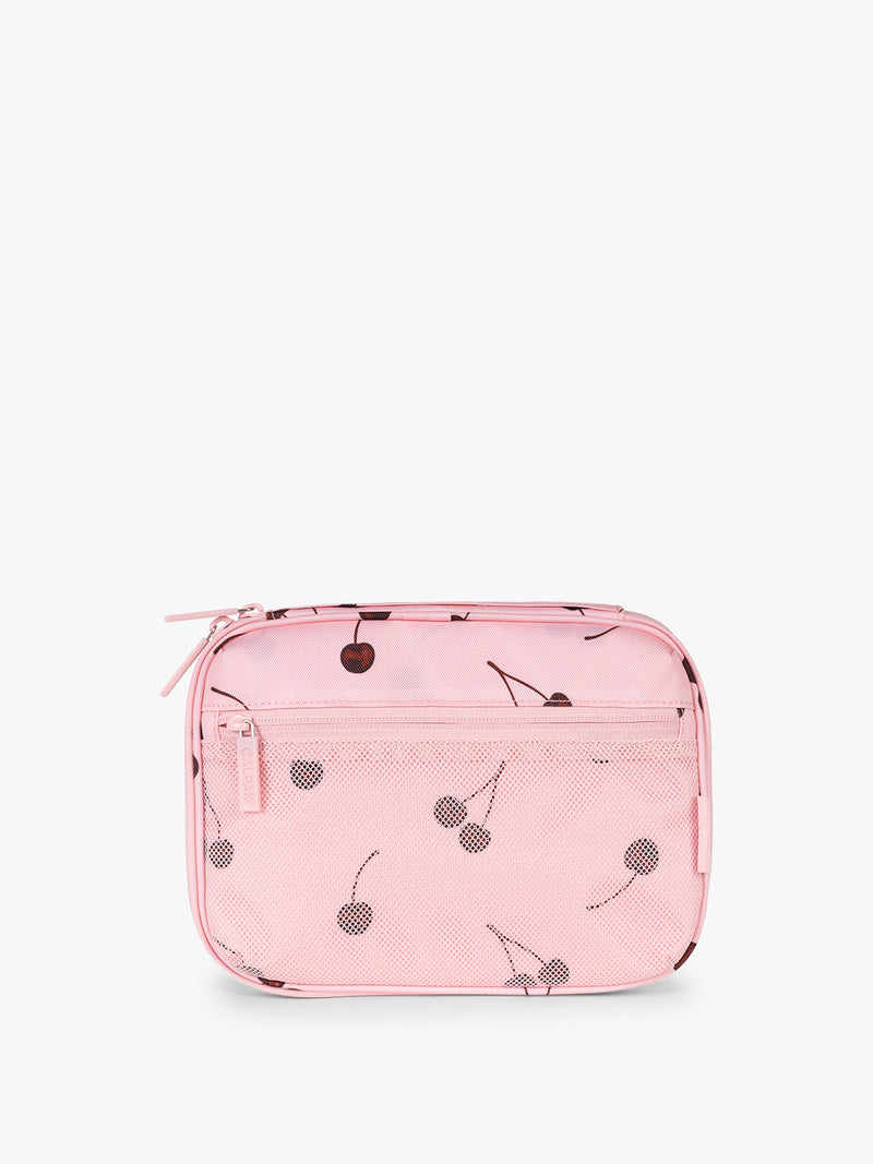 CALPAK Tech Organizer in pink with cherry print in Blossom Cherry
