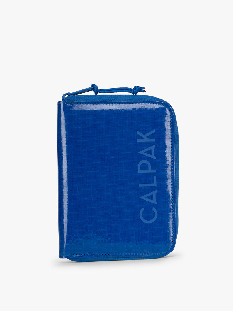CALPAK Terra Zip Passport Wallet in blue Cobalt