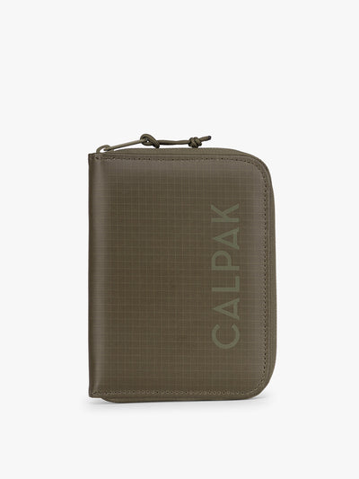 CALPAK Terra Zip Passport Wallet in green Pine; ATPW2501-PINE view 1