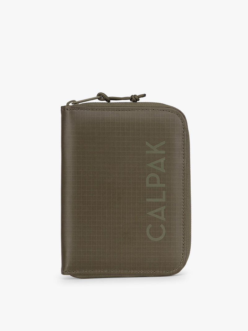 CALPAK Terra Zip Passport Wallet in green Pine