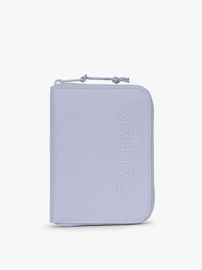 Front side of CALPAK Terra Zip Passport Wallet in light purple Sea Glass ; ATPW2501-SEA-GLASS view 1