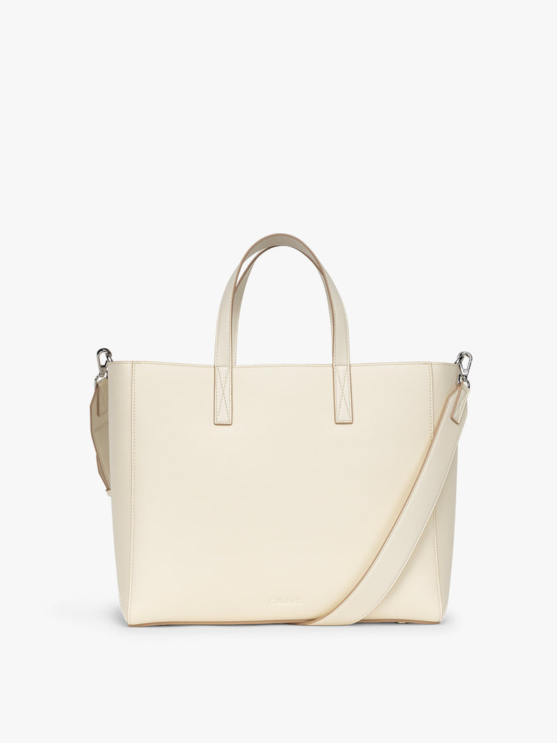 CALPAK Haven 15" Laptop Tote in beige Buttercream