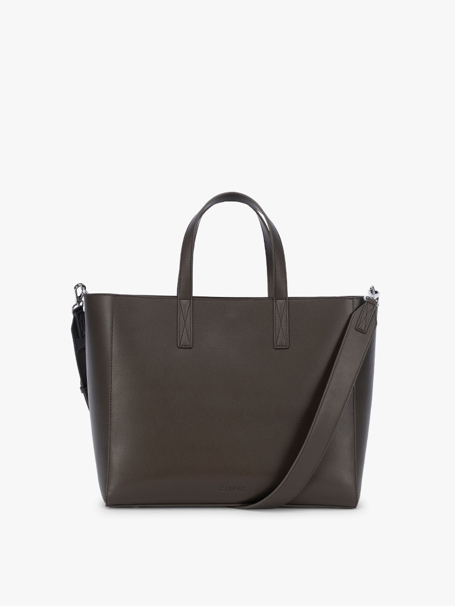 CALPAK Haven 15" Laptop Tote in dark brown Mushroom; ATS2501-MUSHROOM