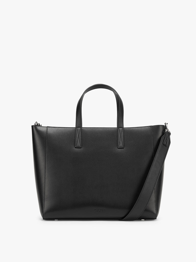 CALPAK Haven 15 inch Laptop Tote in black front view