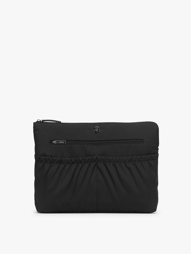 CALPAK Haven 15 inch Laptop Tote in Black with detachable laptop sleeve with pocket