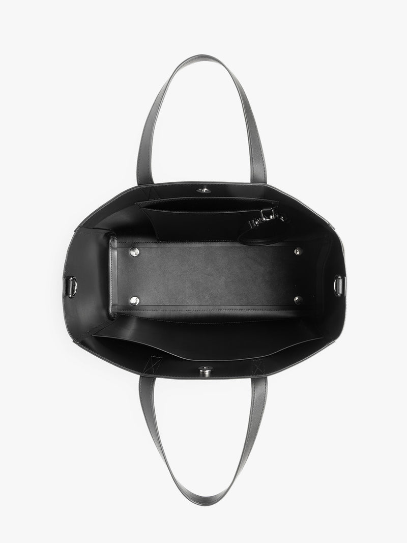 CALPAK Haven 15 inch Laptop Tote in black opened view