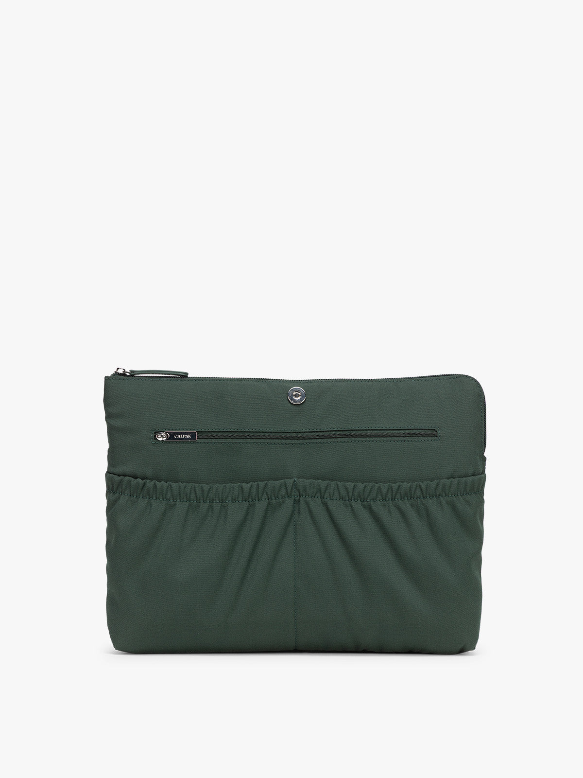 CALPAK Haven 15 inch Laptop Tote in dark green Forest with removable laptop sleeve; ATS2501-FOREST