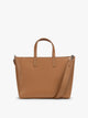 CALPAK Haven 15 inch Laptop Tote in brown Toffee front view with matching strap; ATS2501-TOFFEE