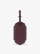A dark red CALPAK Vault luggage tag with a scalloped border and a matching honey dark red , shown against a plain white background; ATV2601-DARK-CHERRY